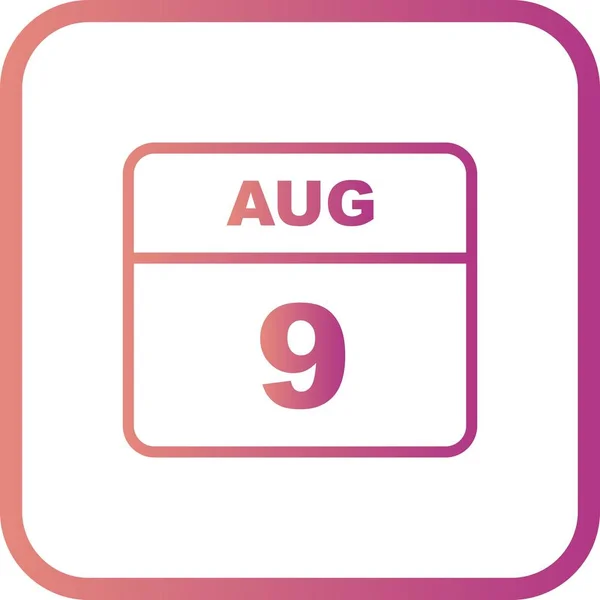 9 de agosto Fecha en un calendario de un solo día —  Fotos de Stock