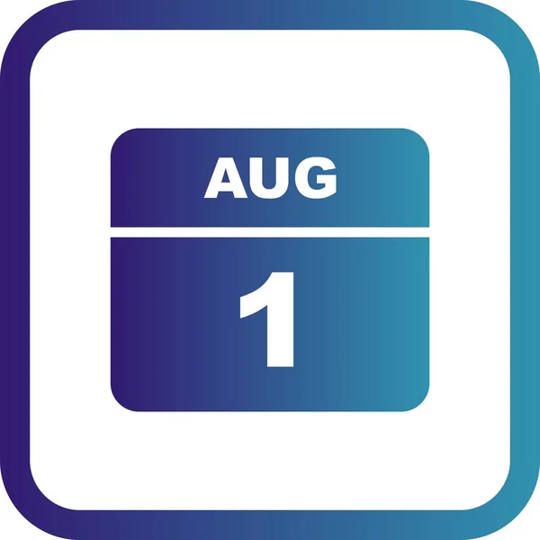 1er août Date sur un calendrier d'un seul jour — Photo