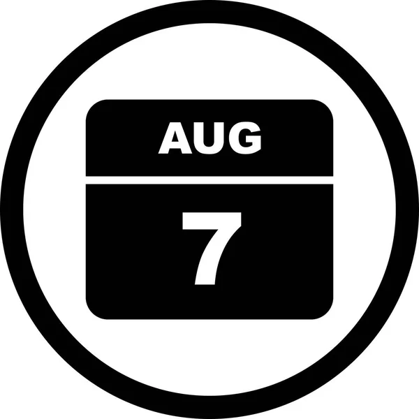 7 Agosto Data su un Calendario Unico Giorno — Foto Stock