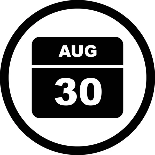 30 серпня дата на один день календар — стокове фото