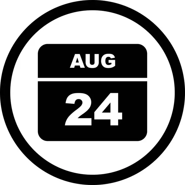 August 24th Date on a Single Day Calendar — Stock Photo, Image