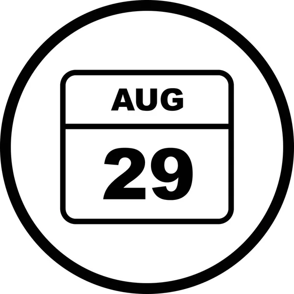 29 Agosto Data in un Calendario Unico Giorno — Foto Stock