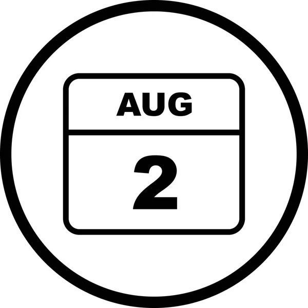 August 2nd Date on a Single Day Calendar — Stock Photo, Image