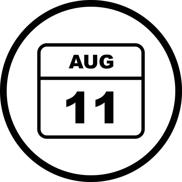 11 серпня дата на один день календар — стокове фото