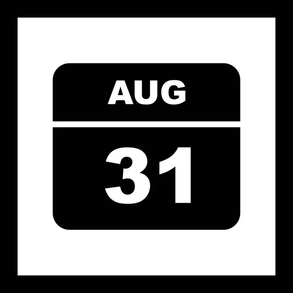 31 sierpnia Data w kalendarzu jednodniowe — Zdjęcie stockowe