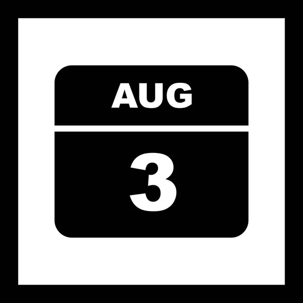 August 3rd Date on a Single Day Calendar — Stock Photo, Image