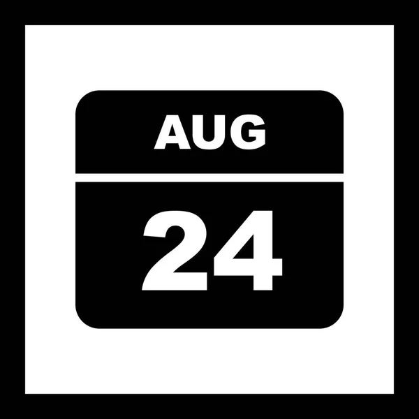 24 Agosto Data in un Calendario Unico Giorno — Foto Stock