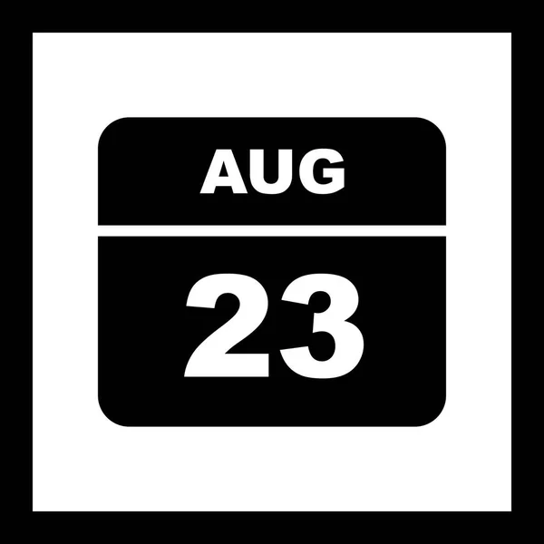 23 серпня дата на один день календар — стокове фото