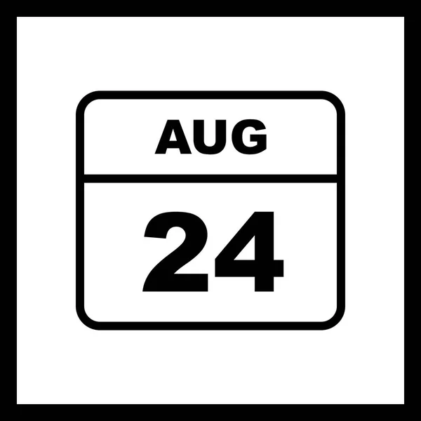 24. August Datum an einem einzigen Tag Kalender — Stockfoto