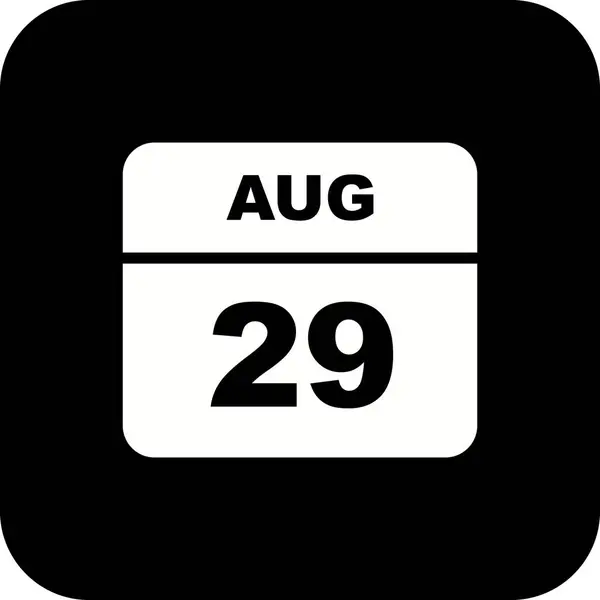 29. August Datum an einem einzigen Tag Kalender — Stockfoto