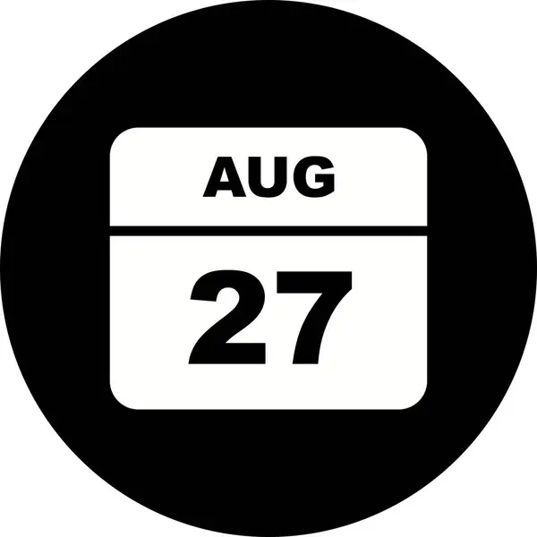 August 27th Date on a Single Day Calendar — Stock Photo, Image