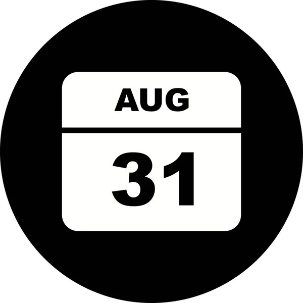 31 Agosto Data in un Calendario Unico Giorno — Foto Stock