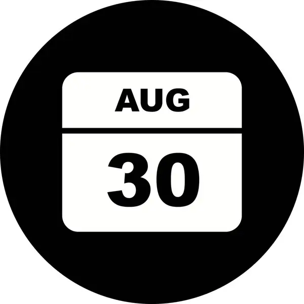Srpen 30 datum v kalendáři jednoho dne — Stock fotografie