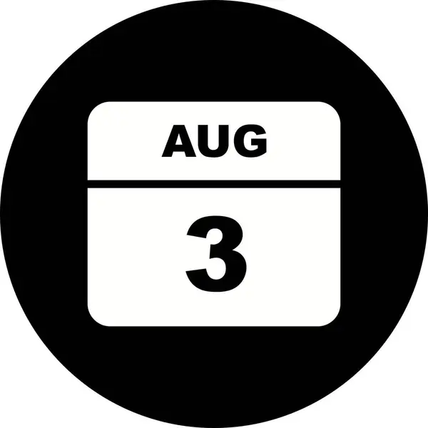 1 日カレンダーの 8 月 3 日の日付 — ストック写真