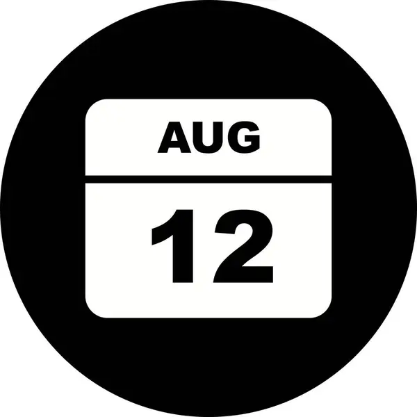 12 серпня дата на Одноденний календар — стокове фото