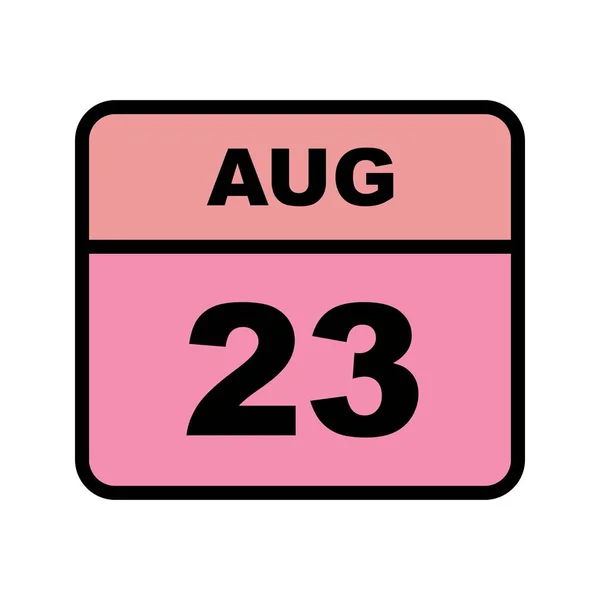 23 Agosto Data in un Calendario Unico Giorno — Foto Stock