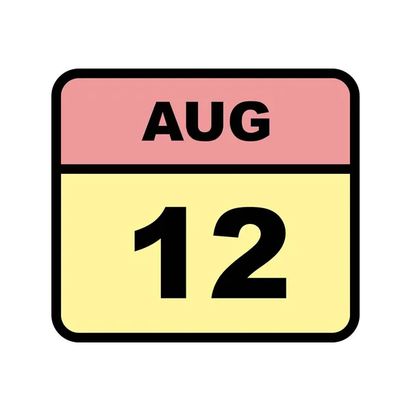 12. August Datum an einem einzigen Tag Kalender — Stockfoto