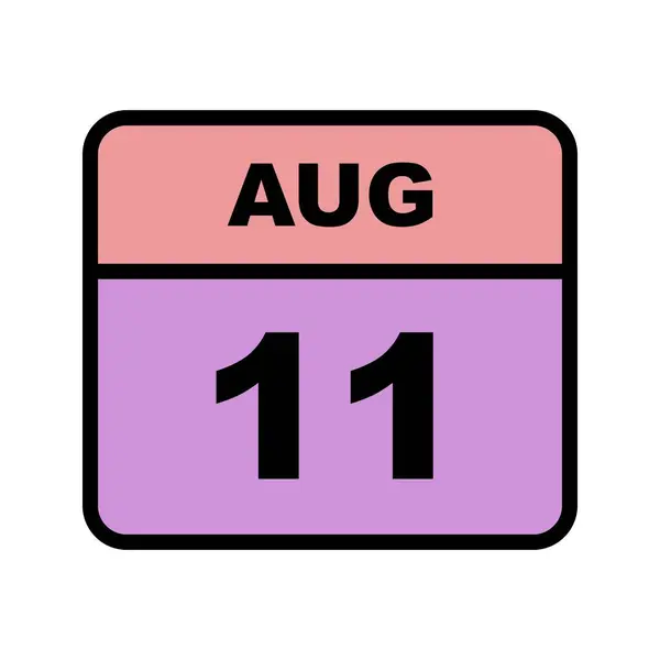 11th Αυγούστου ημερομηνία σε ημερολόγιο μίας ημέρας — Φωτογραφία Αρχείου