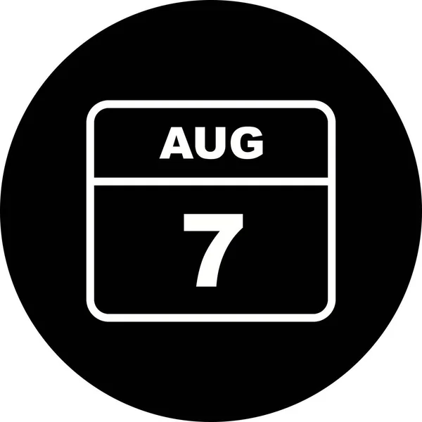 7 серпня дата на один день календар — стокове фото