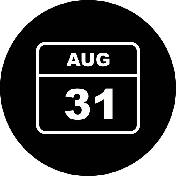 31 de agosto Fecha en un calendario de un solo día — Foto de Stock
