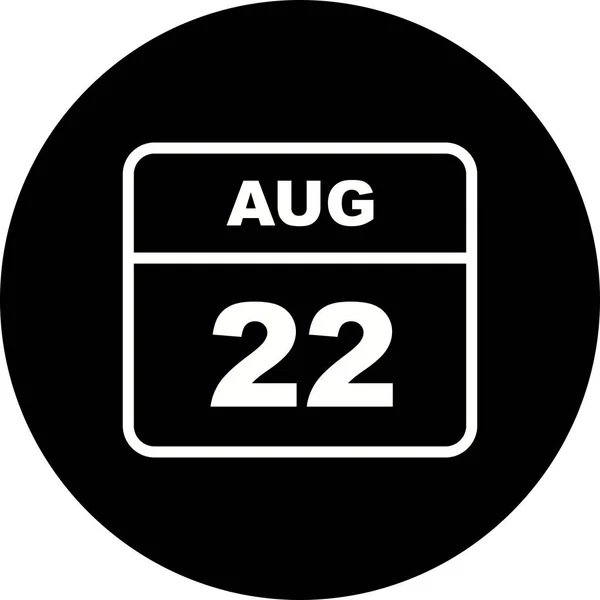8 月 22 日の単日カレンダーの日付 — ストック写真