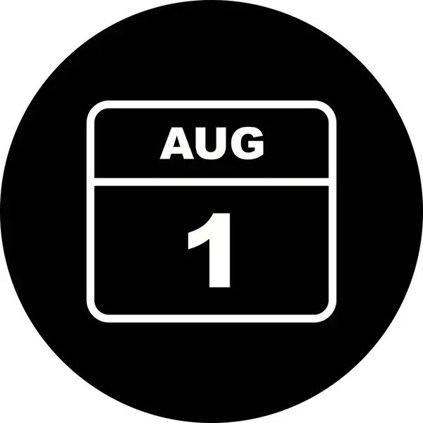 1 sierpnia Data w kalendarzu jednodniowe — Zdjęcie stockowe