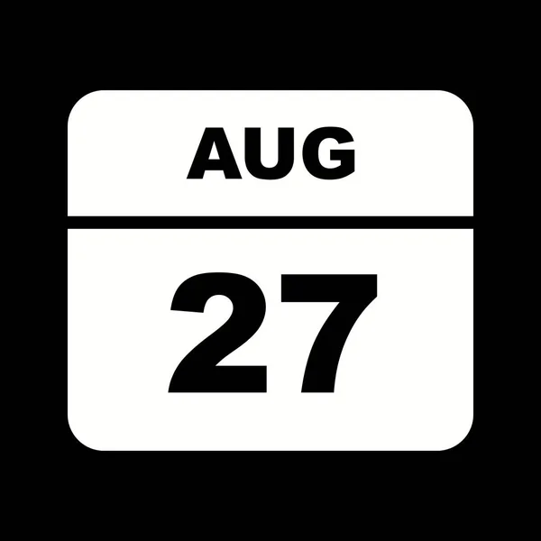 27 sierpnia Data w kalendarzu jednodniowe — Zdjęcie stockowe