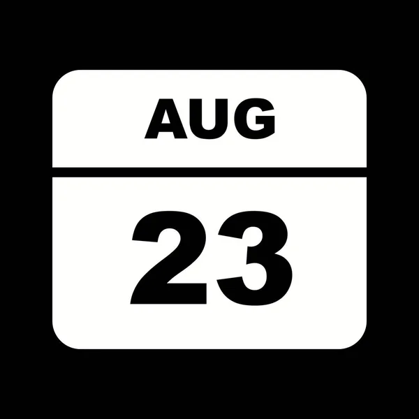 Дата 23 августа в календаре одного дня — стоковое фото