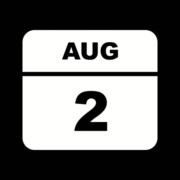 2 de agosto Fecha en un calendario de un solo día —  Fotos de Stock