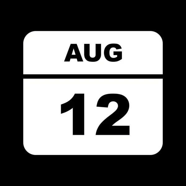 12 augustus datum op één dag kalender — Stockfoto