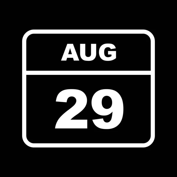 8 月 29 日单日日历上的日期 — 图库照片