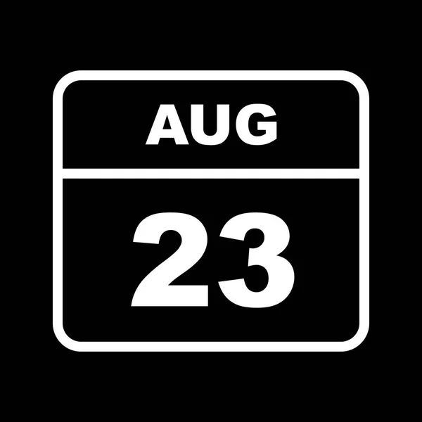 23 sierpnia Data w kalendarzu jednodniowe — Zdjęcie stockowe
