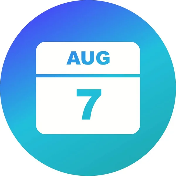 August 7th Date on a Single Day Calendar — Stock Photo, Image