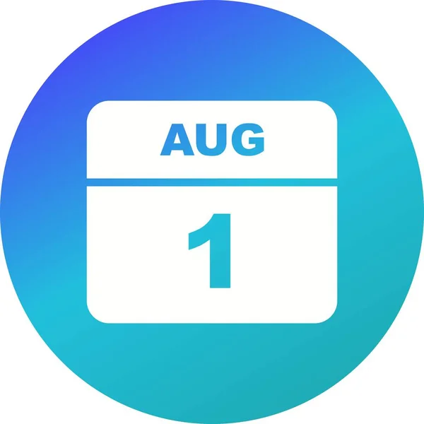 August 1st Date on a Single Day Calendar — Stock Photo, Image