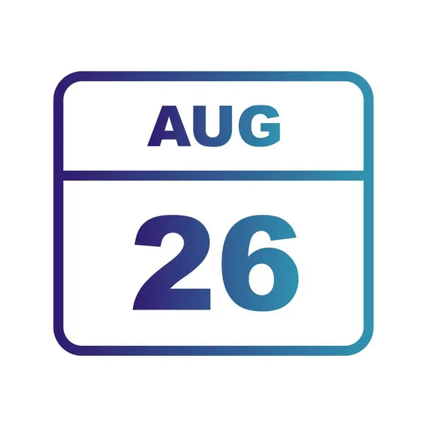 August 26th Date on a Single Day Calendar — Stock Photo, Image