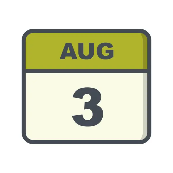 3 de agosto Fecha en un calendario de un solo día —  Fotos de Stock