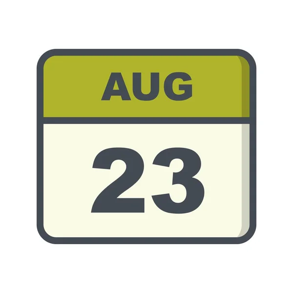 Augusztus 23. dátum egy egynapos naptárban — Stock Fotó