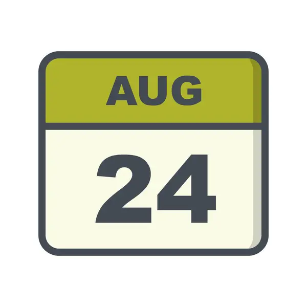 24 sierpnia Data w kalendarzu jednodniowe — Zdjęcie stockowe