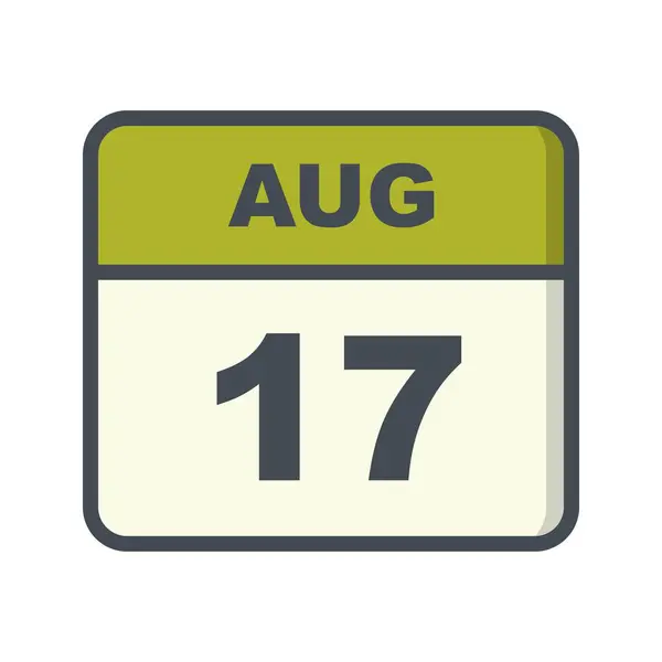 17th Αυγούστου ημερομηνία σε ημερολόγιο μίας ημέρας — Φωτογραφία Αρχείου