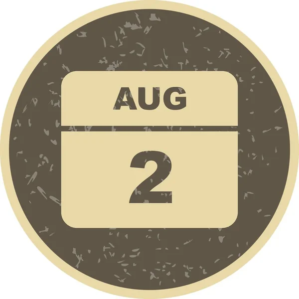 2 augustus datum op één dag kalender — Stockfoto