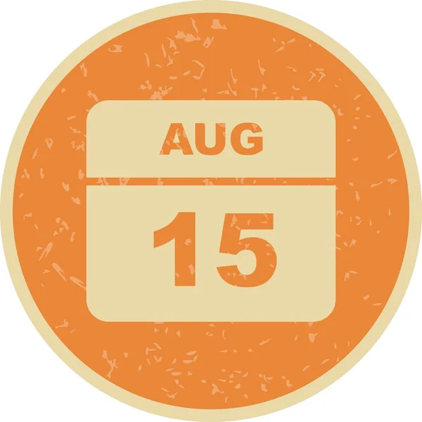 15 de agosto Fecha en un calendario de un solo día — Foto de Stock