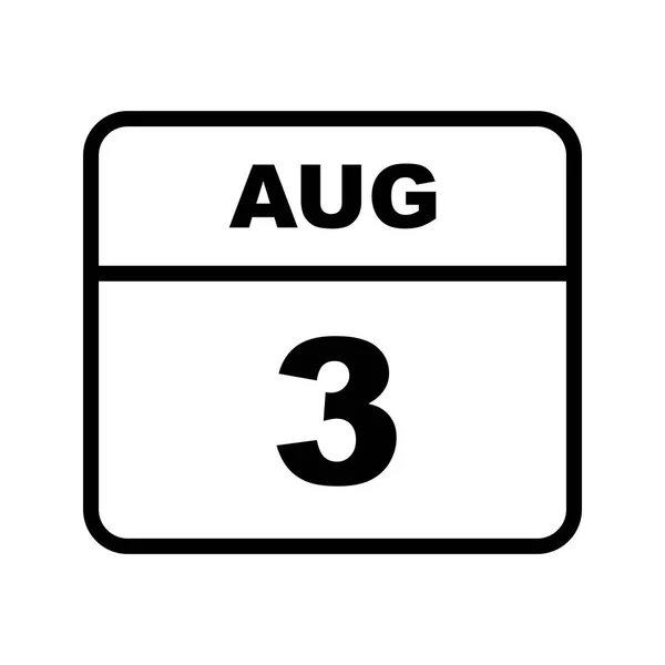 August 3rd Date on a Single Day Calendar — Stock Photo, Image