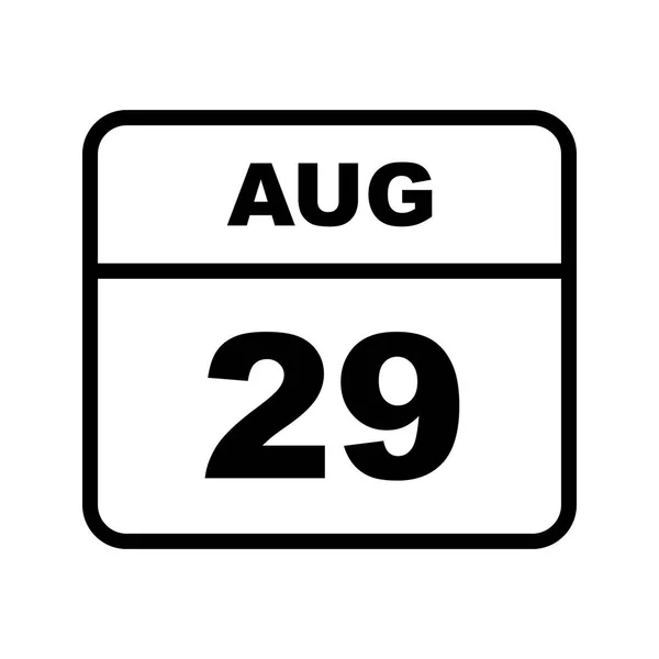 29 Agosto Data in un Calendario Unico Giorno — Foto Stock
