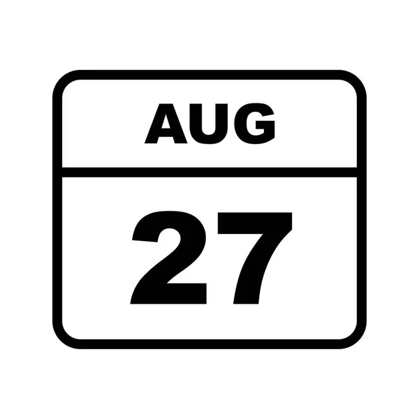 27th Αυγούστου ημερομηνία σε ημερολόγιο μίας ημέρας — Φωτογραφία Αρχείου