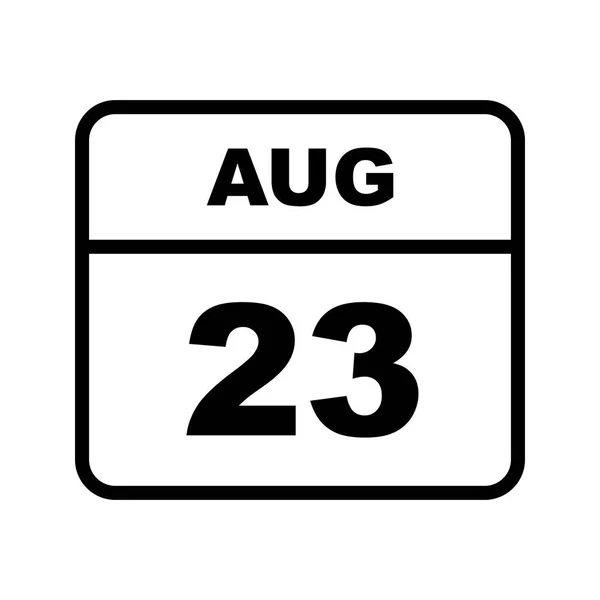 23 de agosto Fecha en un calendario de un solo día — Foto de Stock