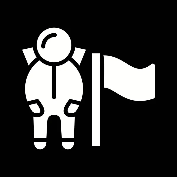 Ilustração Homem com bandeira Ícone — Fotografia de Stock