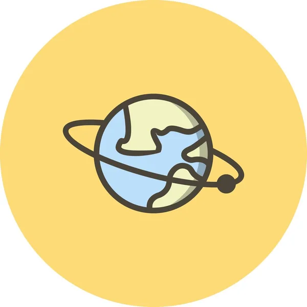 Illustratie baan rond het Earth-icoon — Stockfoto
