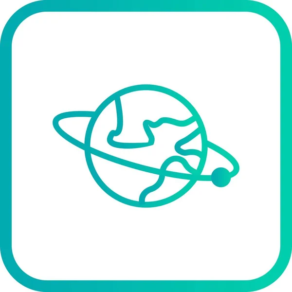 Ilustracja Orbita wokół ikony ziemi — Zdjęcie stockowe