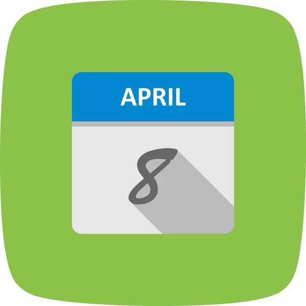 1 日カレンダーの 4 月 8 日の日付 — ストック写真