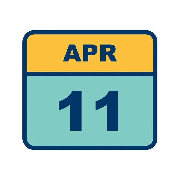 11. April Datum an einem einzigen Tag Kalender — Stockfoto
